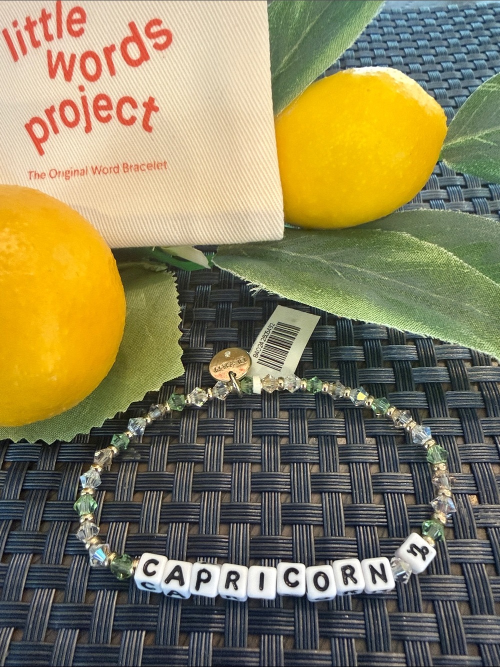 Little Words Project Capri­corn Green Beaded Word Bracelet